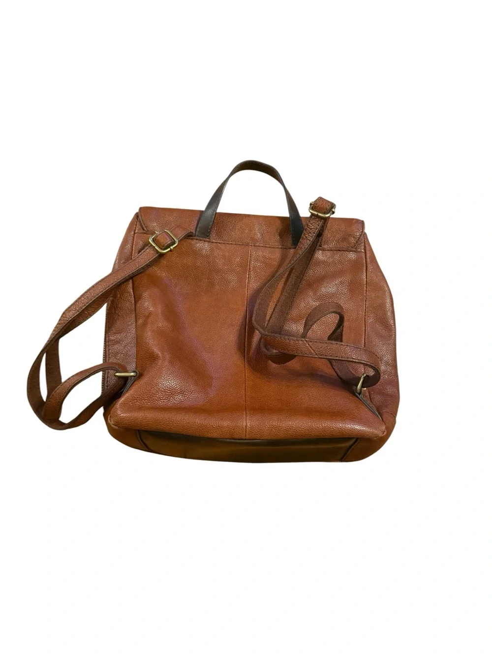 Fossil Versatile Tan Leather Backpack Tote - Sleek Everyday Carry